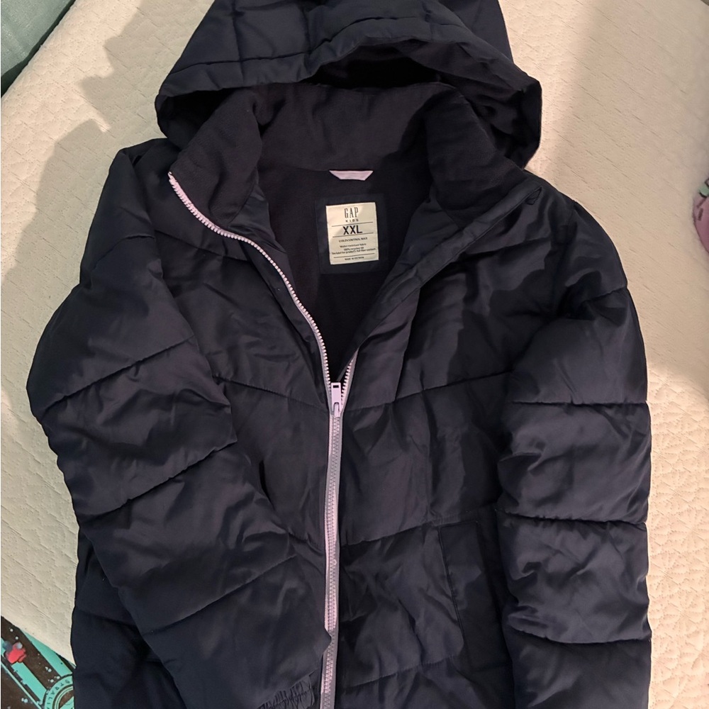 GAP Kids Blue Hooded Puffer Jacket